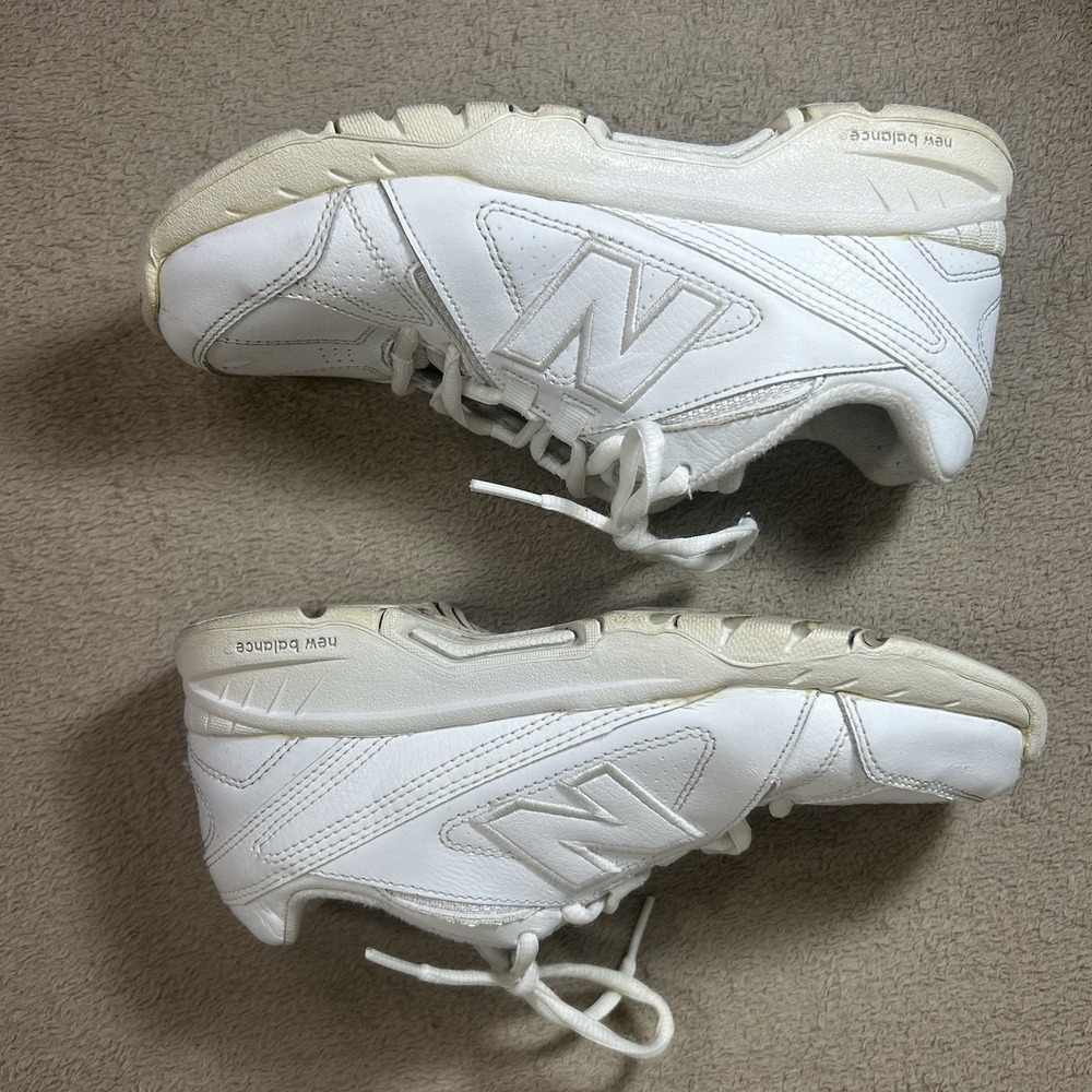 New Balance 624 KX624AWY Boys Size 3.5 White Leather Sneakers Shoes